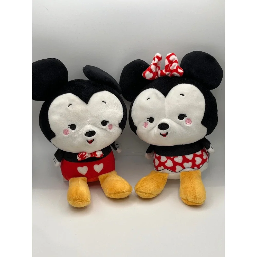 Hallmark Disney Mickey Minnie Mouse Plush Set Heart Valentine Red Black White